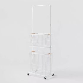 Metal Laundry Station with Basket and Hamper