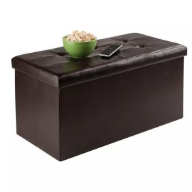 Ashford Ottoman with Accent Stools - Faux Leather - Espresso