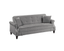 Contemporary Living Room Adjustable Sofa Gray Burnt-Out Fabric Couch Plush Storage Couch 1pc Futon Sofa w Pillows Tufted Back Rolled Arms