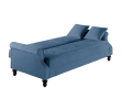 Contemporary Living Room Adjustable Sofa Blue Burnt-Out Fabric Couch Plush Storage Couch 1pc Futon Sofa w Pillows Tufted Back Rolled Arms