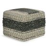 Grady - Square Pouf - Green / Natural