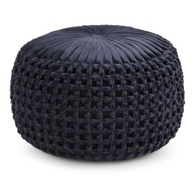 Renee - Round Pouf - Navy