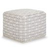 Noreen - Square Pouf - Light Blue / White