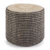 Larissa - Round Braided Pouf - Natural