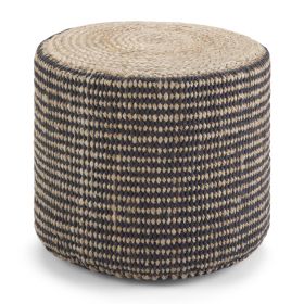 Larissa - Round Braided Pouf - Natural