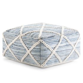 Cowan - Square Pouf - Blue / Natural