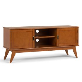 Draper - Mid Century Low TV Media Stand - Teak Brown