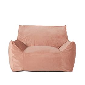 Allea Velveteen Bean Bag Chair with Armrests, Pink