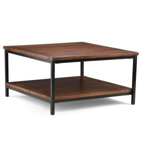 Skyler - Square Coffee Table - Dark Cognac Brown