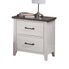 White Color Nightstand Bedroom 1pc Nightstand Solid wood Black Appliance Pull 2-Drawers bedside Table Gray Top, Two Tone Finish