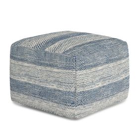 Clay - Square Pouf - Patterened Teal Melange