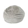 Yasmin 3 Foot Rounded Faux Fur Bean Bag, Grey Pebble Pattern