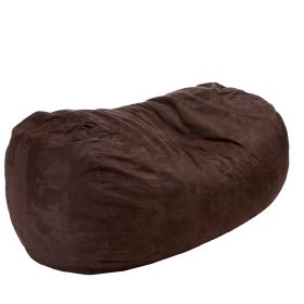 Jasper Traditional 8 Foot Cylindrical Suede Bean Bag, Brown