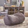 Michael 4 Foot Cylindrical Suede Bean Bag, Charcoal