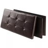 Ashford Ottoman with Accent Stools - Faux Leather - Espresso