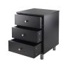 Daniel Accent Table with 3 Drawers; Black Finish