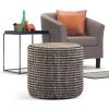 Larissa - Round Braided Pouf - Natural