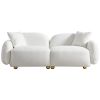 77.95" Cozy Teddy Fabric Sofa - Luxurious Plush Upholstered Couch for Ultimate Comfort and Style