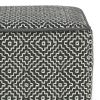 Briella - Square Woven Outdoor / Indoor Pouf - Grey / White