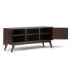 Draper - Mid Century Low TV Media Stand - Medium Auburn Brown