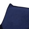 Fila Velveteen 2 Seater Oversized Bean Bag Chair with Armrests, Navy Blue