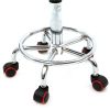 Round Shape Adjustable Salon Stool with Back and Line White Anti-rust Chair