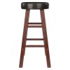 Maria 2-Pc Cushion Seat Counter Stool Set; Espresso & Walnut