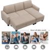 81"Reversible Sectional Couch with Storage Ottoman L-Shaped Sofa,Sectional Sofa with Chaise,Nailheaded Textured Fabric 3 pieces Sofa Set,Warm Grey