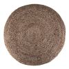 Lydia - Round Pouf - Navy / Natural