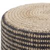 Larissa - Round Braided Pouf - Natural