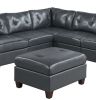 Contemporary Genuine Leather 1pc Corner Wedge Black Color Tufted Seat Living Room Furniture