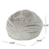 Yasmin 3 Foot Rounded Faux Fur Bean Bag, Grey Pebble Pattern