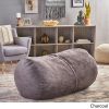 Michael 4 Foot Cylindrical Suede Bean Bag, Charcoal