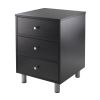 Daniel Accent Table with 3 Drawers; Black Finish