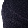 Lydia - Round Pouf - Navy / Natural