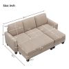 81"Reversible Sectional Couch with Storage Ottoman L-Shaped Sofa,Sectional Sofa with Chaise,Nailheaded Textured Fabric 3 pieces Sofa Set,Warm Grey