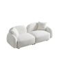 77.95" Cozy Teddy Fabric Sofa - Luxurious Plush Upholstered Couch for Ultimate Comfort and Style