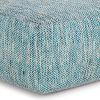 Nate - Square Pouf - Patterned Teal Melange