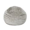 Yasmin 3 Foot Rounded Faux Fur Bean Bag, Grey Pebble Pattern