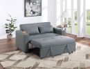 Contemporary Black Gray Sleeper Sofa Pillows Plush Tufted Seat 1pc Convertible Sofa w Cup Holder Polyfiber Couch Living Room Furniture