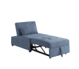 Contemporary Blue Gray Sleeper Sofa Chair Pillow Plush Tufted Seat 1pc Convertible Sofa Chair Sherpa Fabric Couch