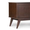 Draper - Mid Century Low TV Media Stand - Medium Auburn Brown