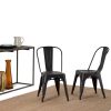 Fletcher - Metal Dining Side Chair (Set of 2) - Distressed Black / Copper