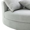 Orisfur. 360Â° Swivel Accent Barrel Chair with Storage Ottoman & 4 Pillows, Modern Linen Leisure Chair Round Accent for Living Room