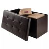 Ashford Ottoman with Accent Stools - Faux Leather - Espresso