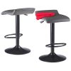 Tarah 2-Pc Adjustable Swivel Seat Stool Set; Black and Slate Gray