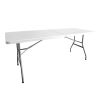 Techni Home 6 FT Granite White Folding Table with Easy-Carry Handle