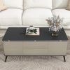 5 Pieces Lift Top Coffee Table Set with Storage Convertible Dining Table with Ottomans