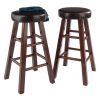 Maria 2-Pc Cushion Seat Counter Stool Set; Espresso & Walnut