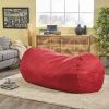 Jasper Traditional 8 Foot Cylindrical Suede Bean Bag, Red